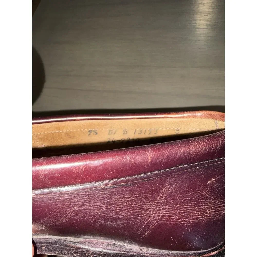 Vtg Johnston Murphy Aristocraft Penny Loafers Mens 9 Burgundy Leather USA Made